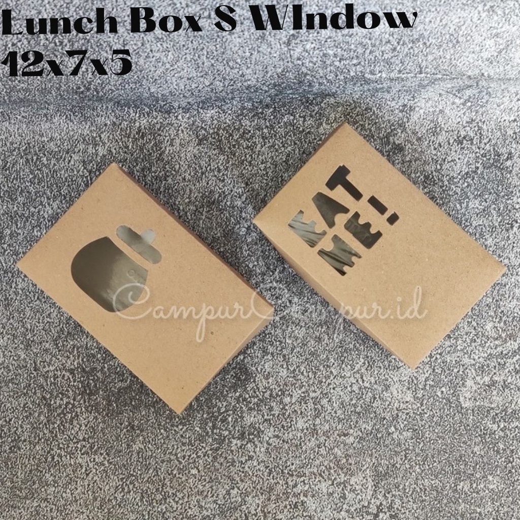 Jual Lunch Box S Paper Kraft Coklat Window 12x7x5 Packaging Makanan