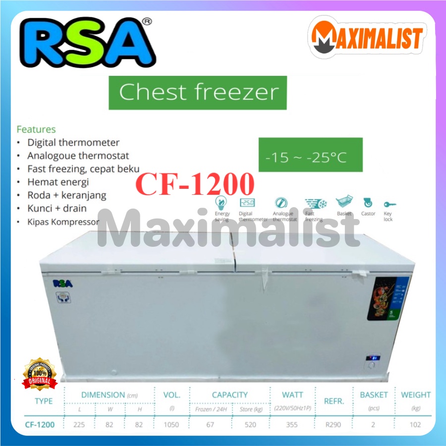 Jual Rsa Cf Cf Cf Chest Freezer Box Pembeku Kabinet