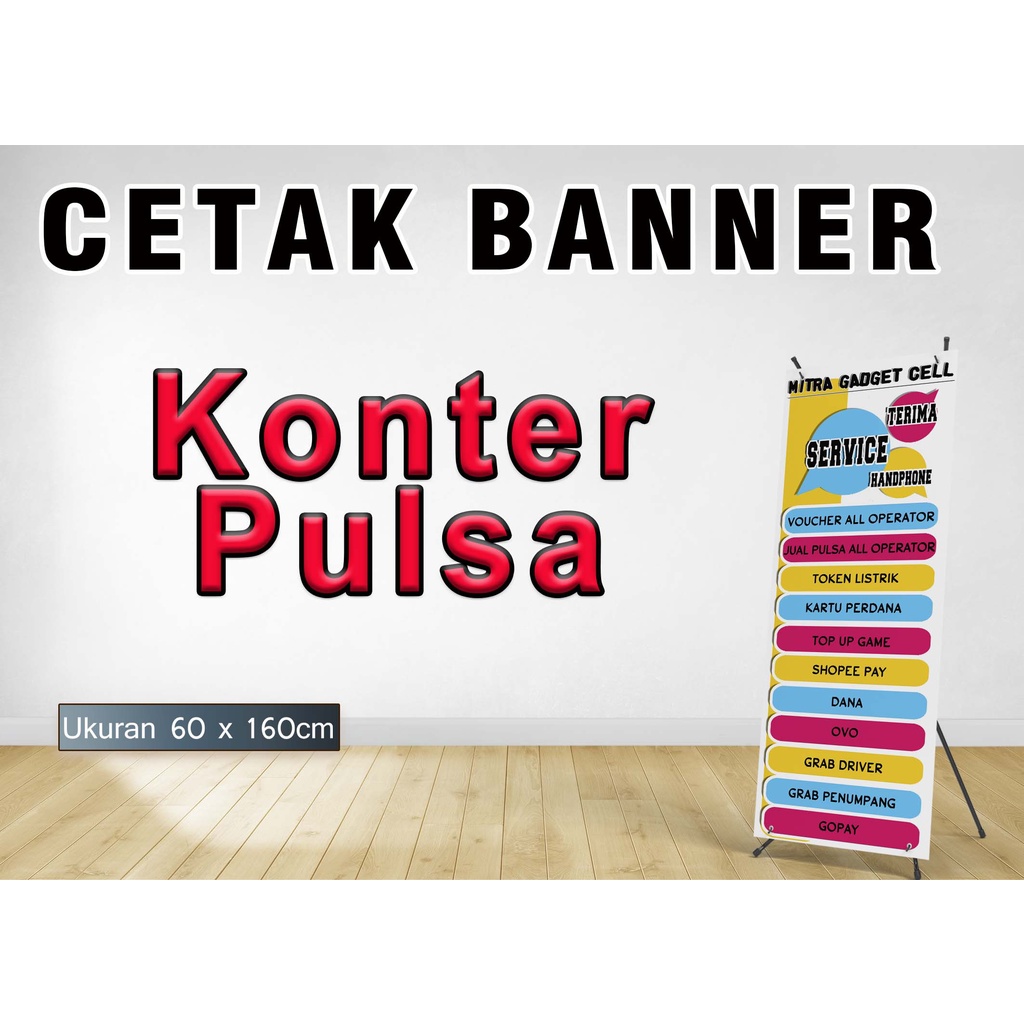 Jual Cetak X Banner Benner Konter Conter Pulsa Wedding Weding Wisuda