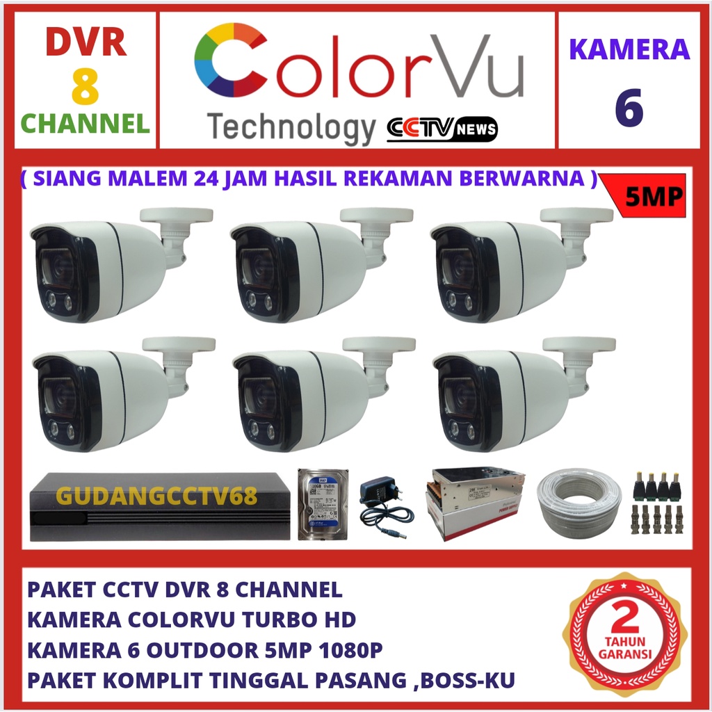 Jual Paket Cctv Dvr Channel Kamera Outdoor Mp Colorvu Turbo Hd