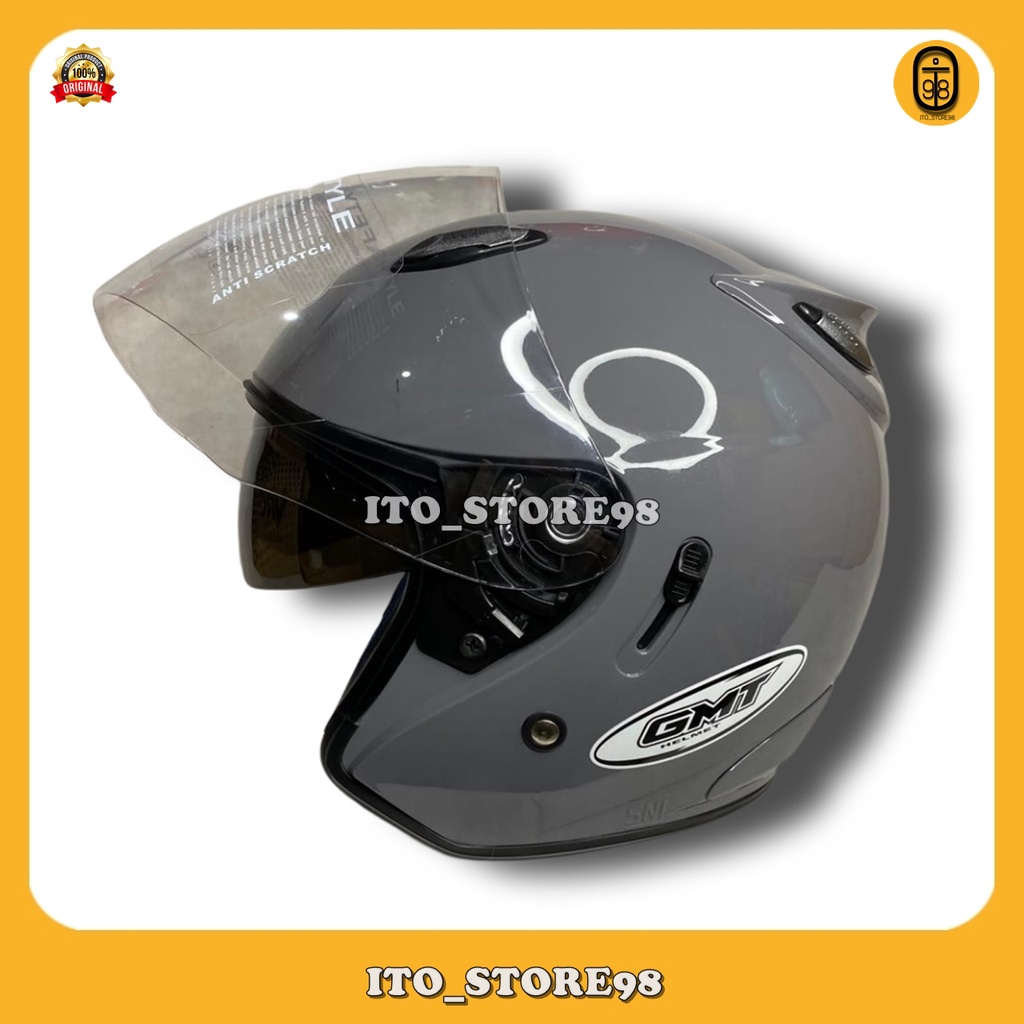 Jual Helm Sepeda Motor Half Face Gmt Centro Double Visor Solid Helem