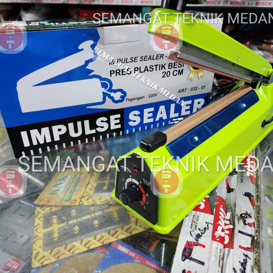 Jual ALAT PRESS PLASTIK KEMASAN PLASTIC IMPULSE SEALER 20 Cm BODY