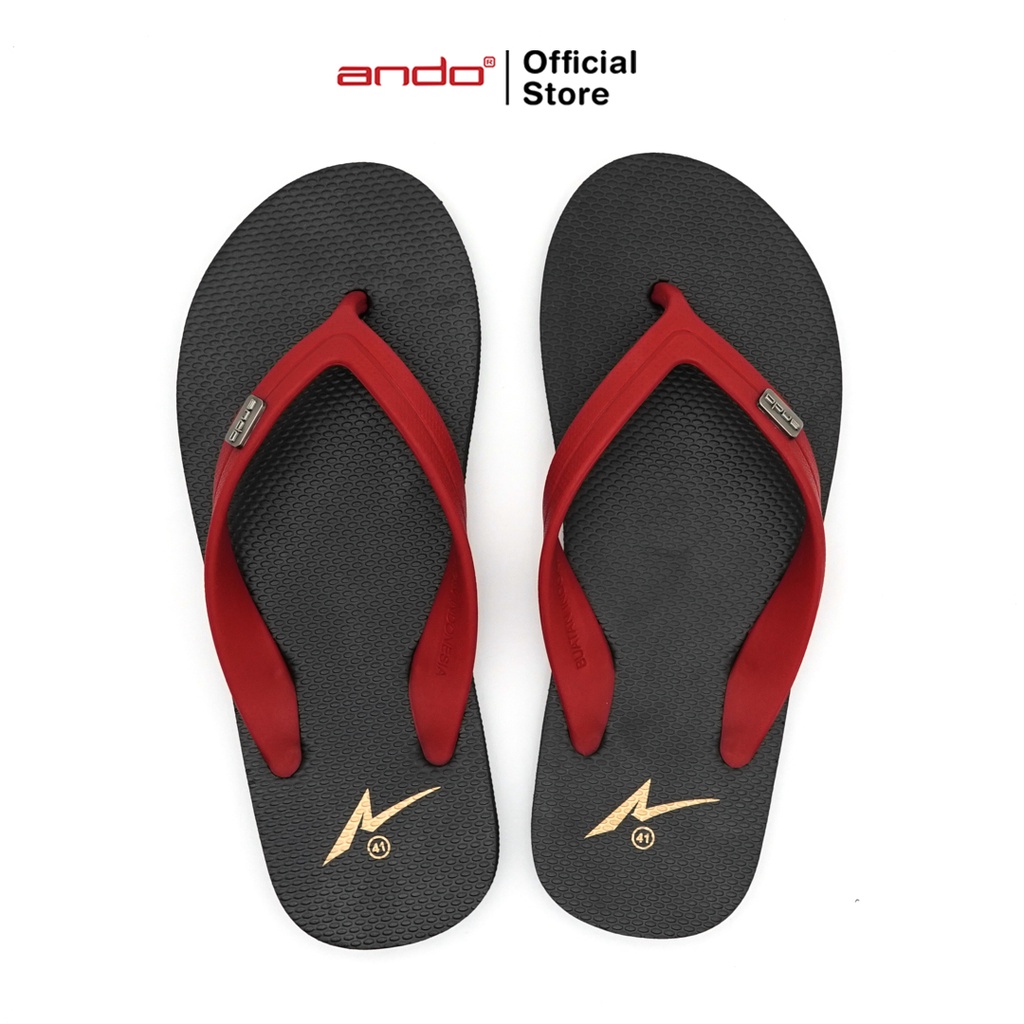 Jual Ando Official Sandal Jepit Hawaii Lucky Pria Dewasa Merah Hitam