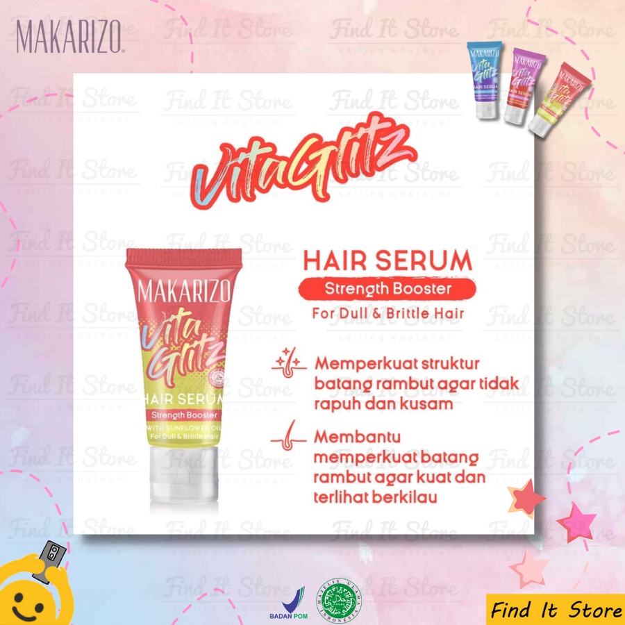 Jual Makarizo Hair Serum Vitaglitz Strength Booster 8Ml Shopee Indonesia