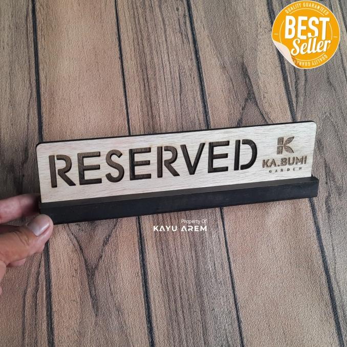 Jual Sign Reserved Kayu Tulisan Tanda Papan Reserved Meja Restoran