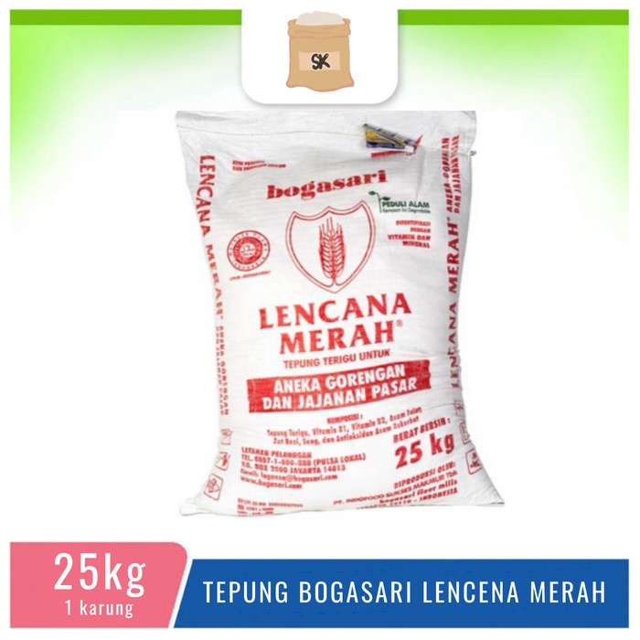 Jual Tepung Terigu Bogasari Lencana Merah 25Kg Shopee Indonesia