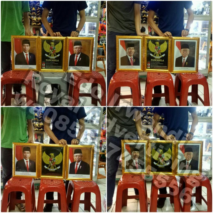 Jual Frame Bingkai Foto Motif Linen Presiden Dan Wakil Presiden X