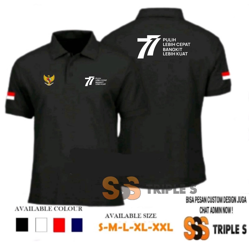 Jual KU6 POLO SHIRT KAOS KERAH HUT RI KE 77 PULIH BANGKIT POLO