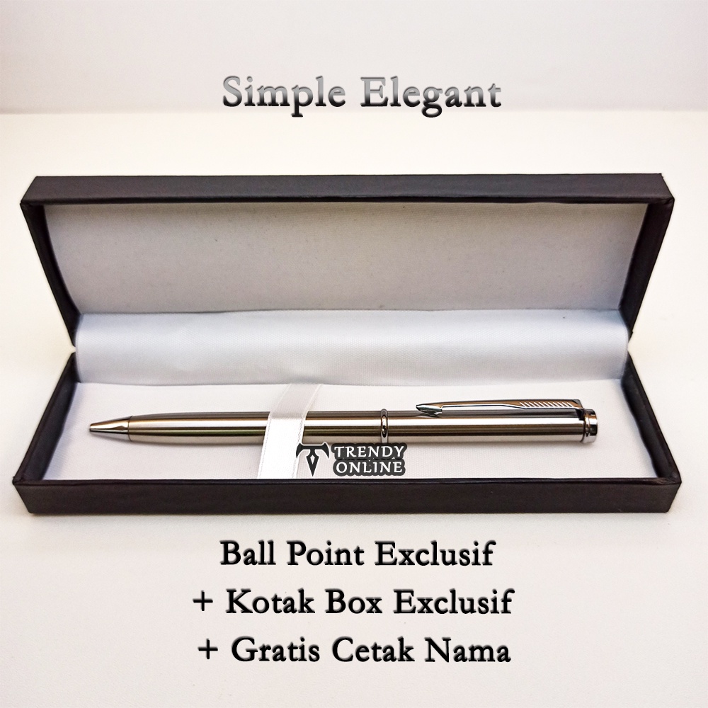 Jual Pulpen Stainless Exclusive Free Grafir Custom Cetak Nama Dan Box