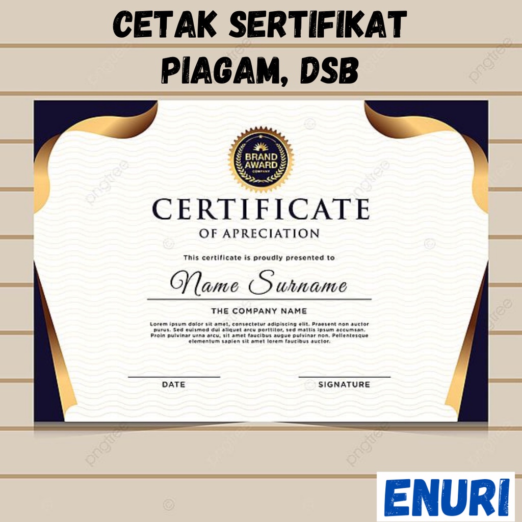 Jual CETAK SERTIFIKAT PIAGAM CUSTOM SERTIFIKAT SEMINAR SERTIFIKAT