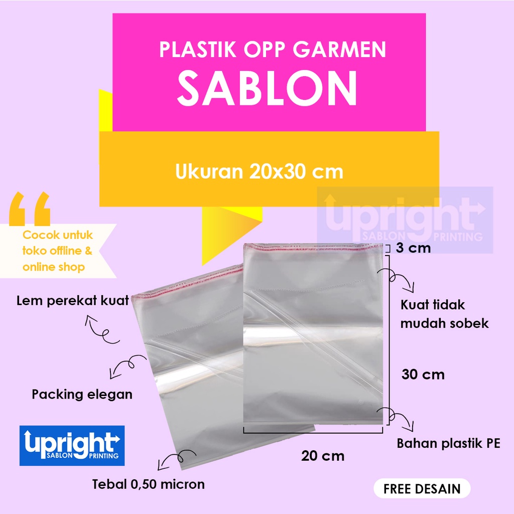 Jual Opp Garment Lem Sablon Plastik Warna Bening Kemasan Baju Jilbab