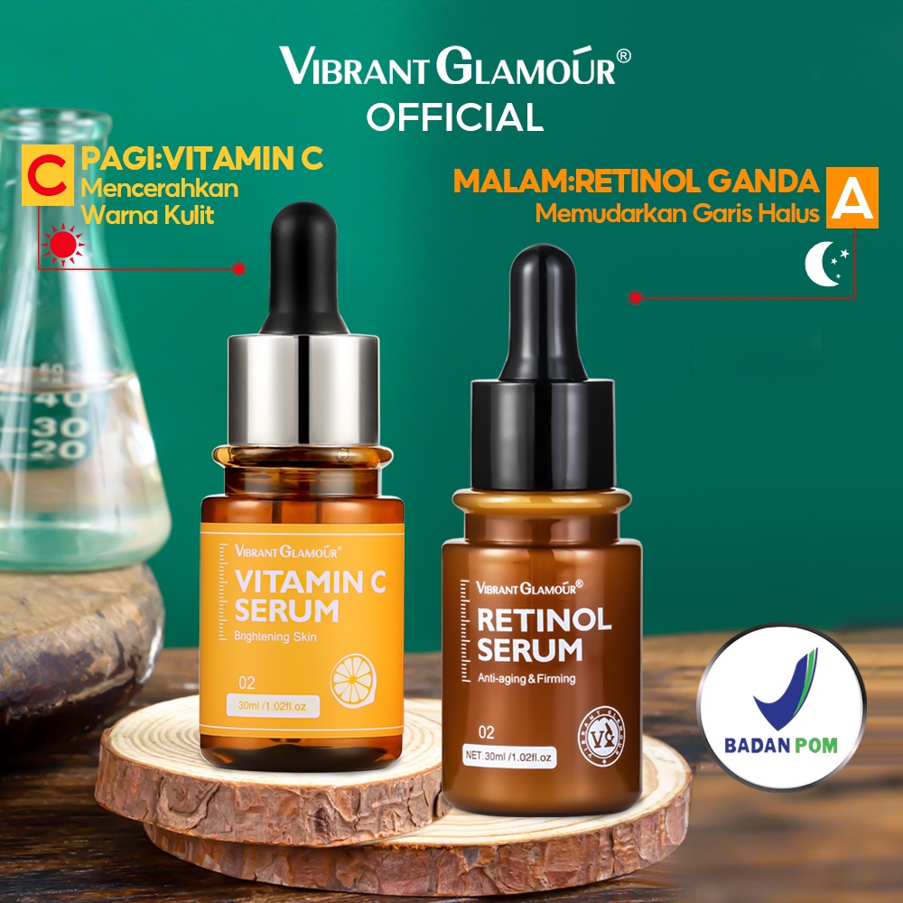 Jual Vibrant Glamour Bpom Pcs Retinol Serum Dan Vitamin C Serum Set