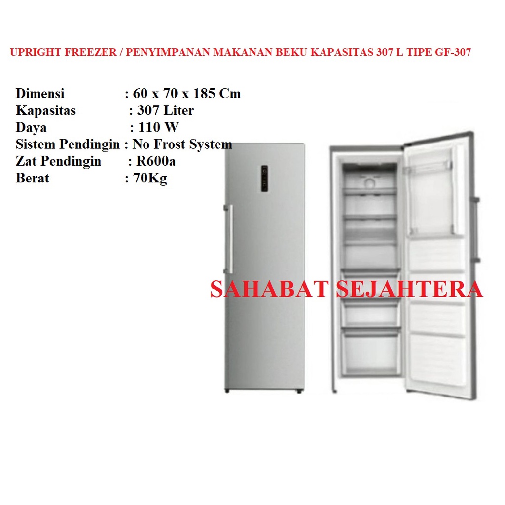 Jual GEA Upright Freezer GF 307 Kulkas Berdiri 1 Pintu Shopee Indonesia