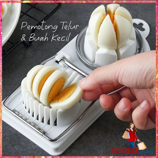 Jual BG Alat Potong Telur Rebus 2 In 1 Pengiris Telur Bulat Pemotong