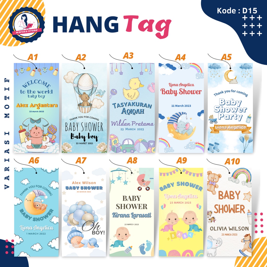 Jual Hang Tag Baby Born Hangtag Tasyakuran Aqiqah Gantungan