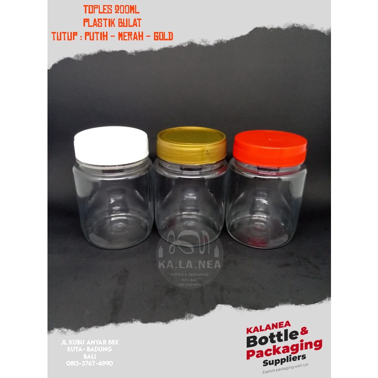 Jual Toples Sambal Botol Bumbu Toples Plastik Jar 200 Ml BULAT