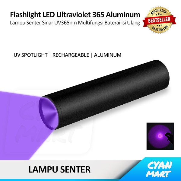 Jual Lampu Senter Uv Light Led Ultraviolet Aluminum Rechargeable