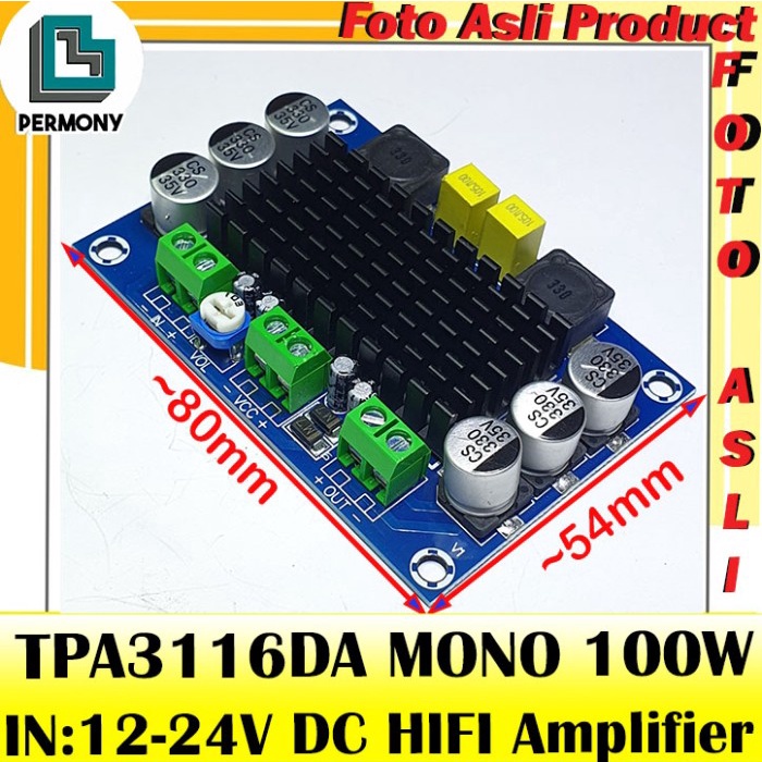 Jual Tpa Da Dc V V W Mono Amplifier Board Shopee Indonesia