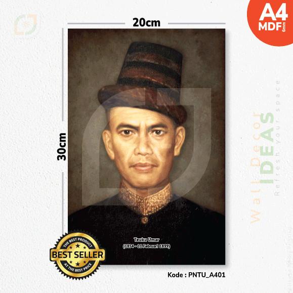 Jual Poster Bingkai Mdf A4 20X30 Tokoh Pahlawan Nasional Teuku Umar