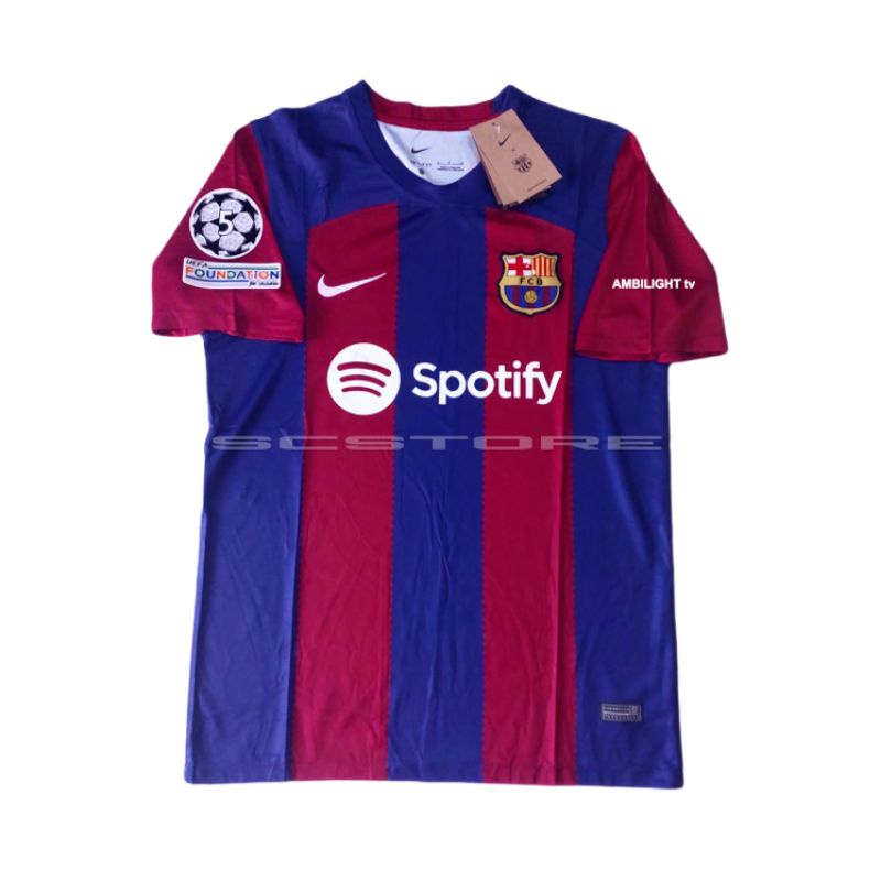 Jual Jersey Barcelona Home Full Patch Baju Kaos Bola Pria