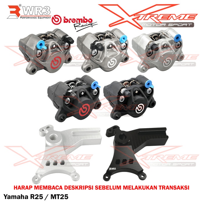 Jual BREKET KALIPER BELAKANG WR3 YAMAHA R25 MT25 WITH BREMBO 2 PISTON