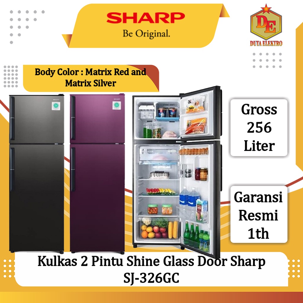 Jual Kulkas Pintu Shine Glass Door Sharp Sj Gc Shopee Indonesia