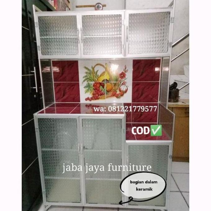 Jual Rak Piring 3 Pintu Alumunium Rak Dapur Lemari Rak Piring Mj Ramlee