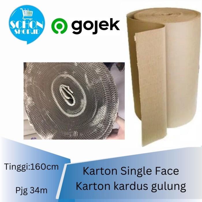 Jual Karton Single Face Roll Kardus Gulung Gelombang Karton Packing Rol