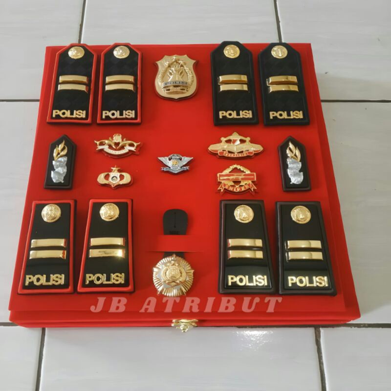 Jual Pangkat Polisi Iptu PDH PDU Sepaket Set Box Custom Shopee Indonesia