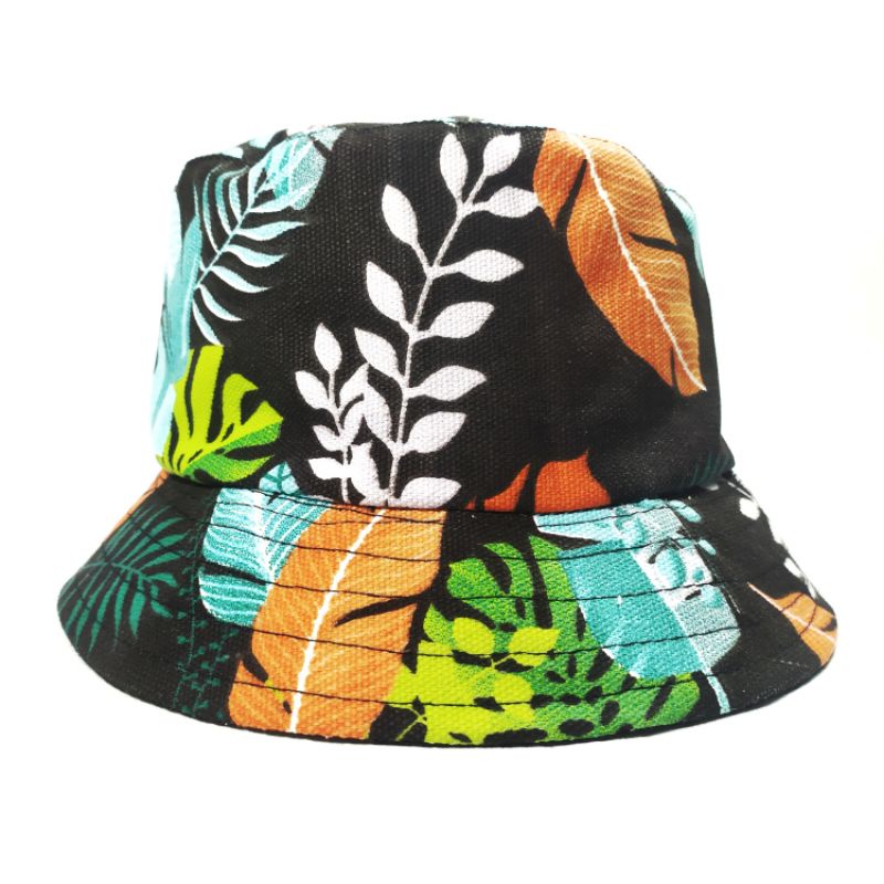 Jual Topi Bucket Motif Etnik Gajah Ethnic Hitam Putih Pattern Bucket