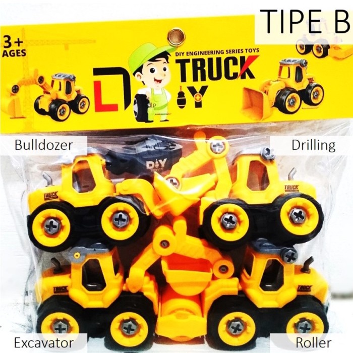 Jual Diy Truck Engineering Assembly Mobil Truk Series Mainan Bongkar