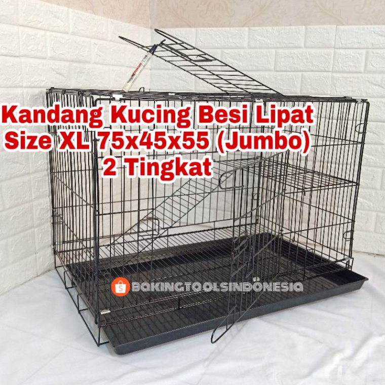 Jual KANDANG KUCING MURAH SIZE XL JUMBO 2 TINGKAT 75X45X55 LPS