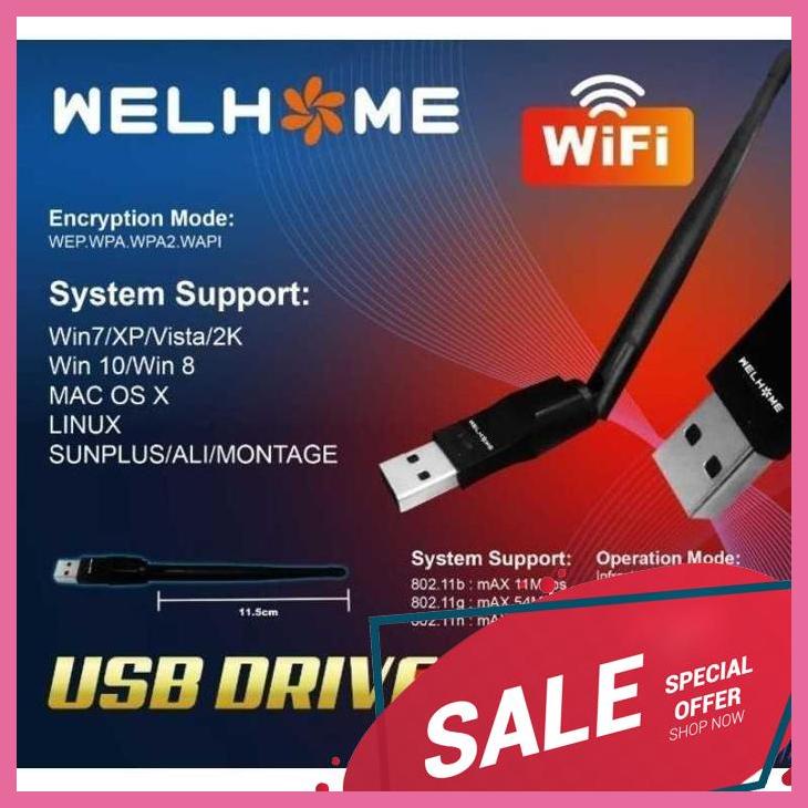 Jual USB WIFI DONGLE WELHOME MT7601 150MBPS WIRELESS ADAPTER STB LAPTOP