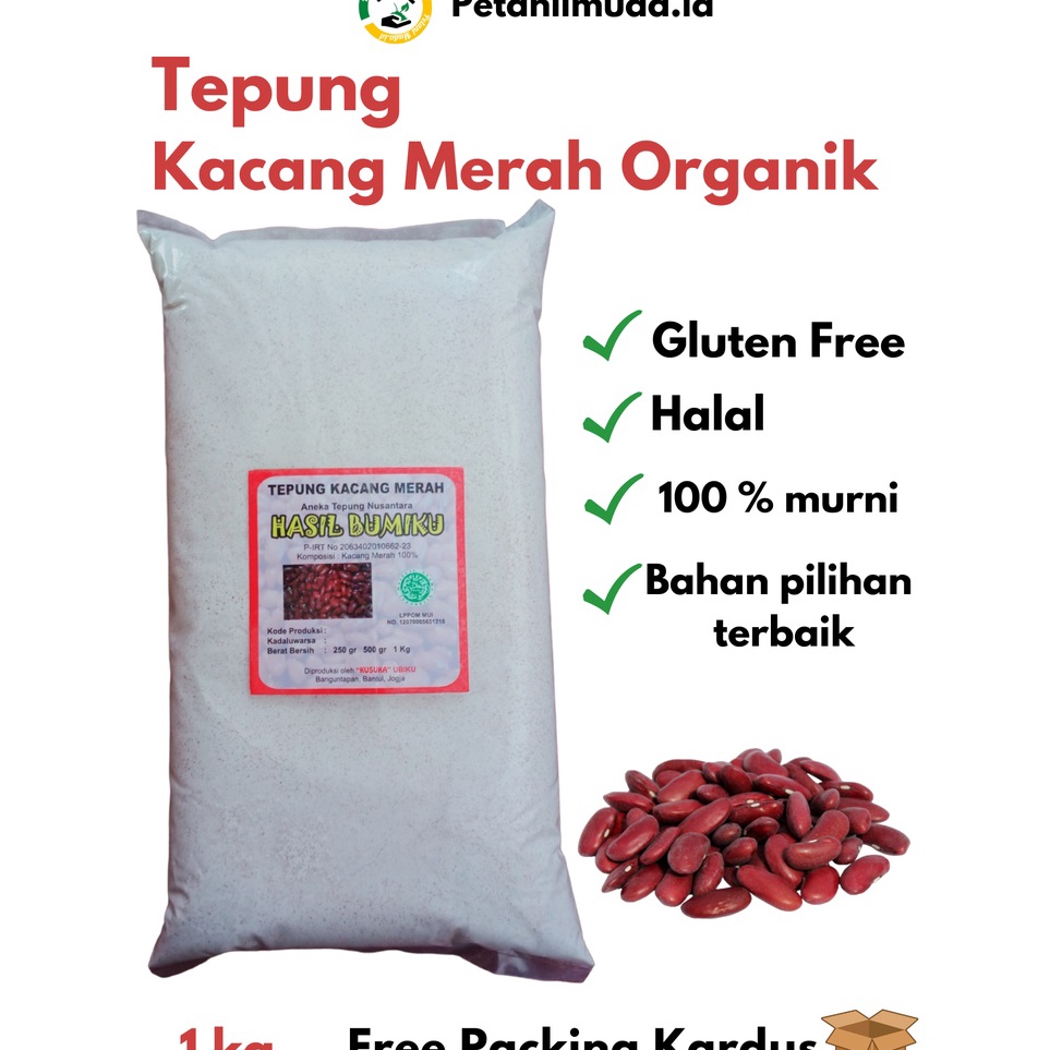 Jual Sale Sale Tepung Kacang Merah Organik Kemasan 1 Kg Tepung Biji