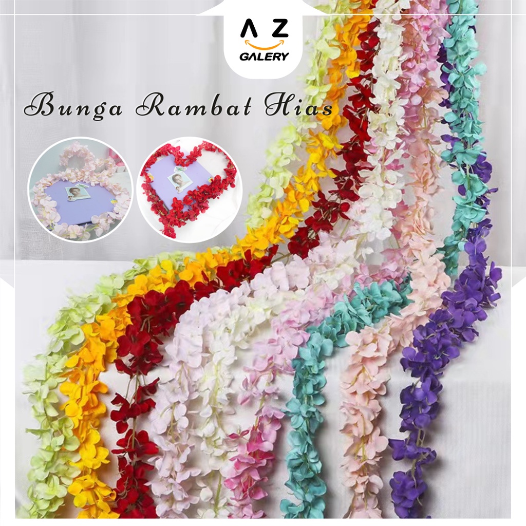 Jual Bunga Daun Rambat Plastik Wisteria Juntai Hias Sintetis Palsu