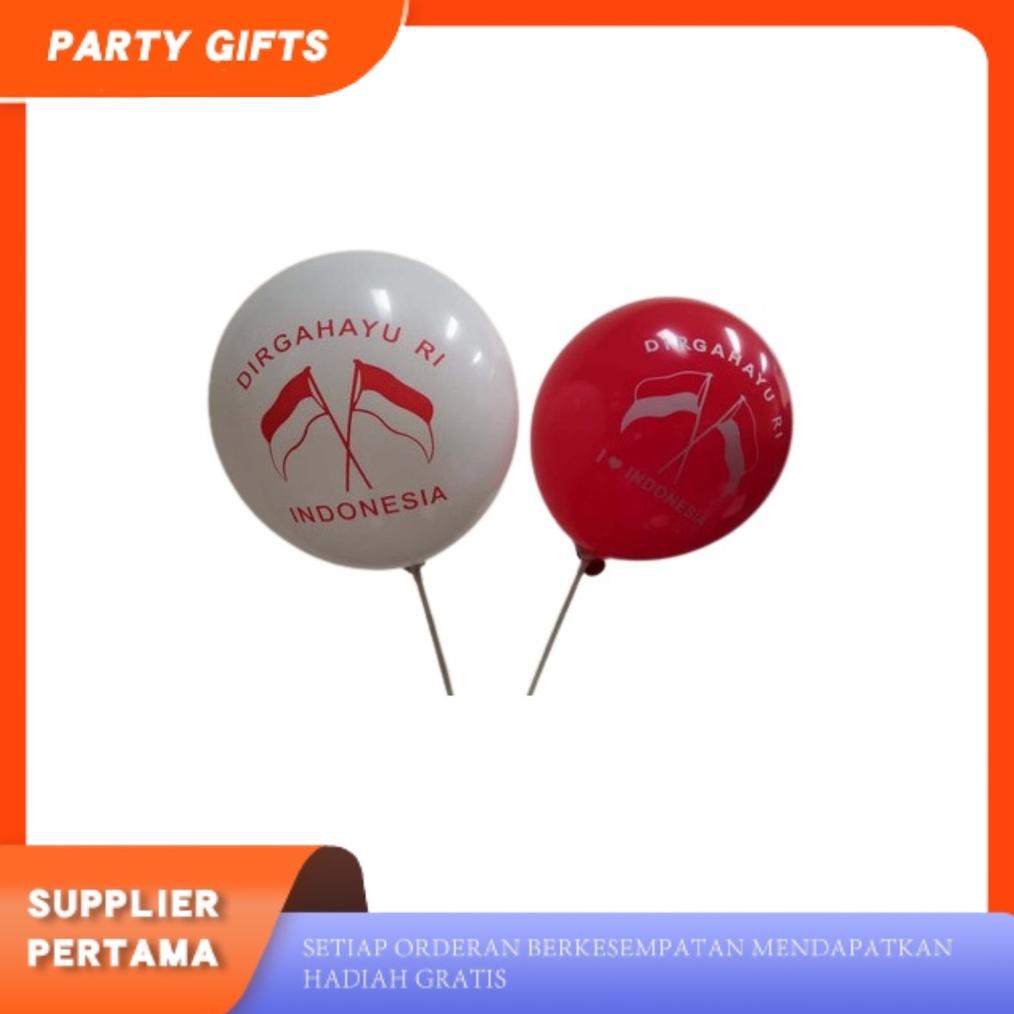 Jual Balon Latex Doff Ri Dirgahayu Merah Putih Motif Hut Ri Indonesia