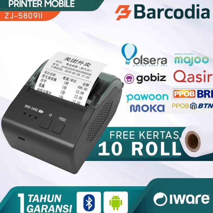 Jual Printer Kasir Mobile Bluetooth Thermal Kertas Zjiang Iware