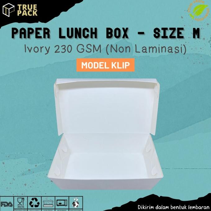 Jual Paper Lunch Box Kotak Makan Ukuran M Sedang Non Laminating