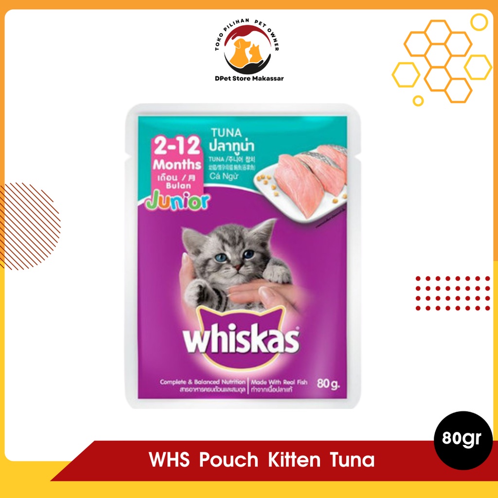 Jual Makanan Kucing Basah Whiskas Pouch Kitten Tuna 85 Gr Per PCS