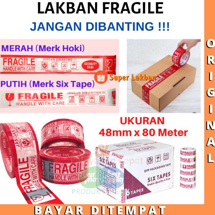 Jual Buruan Dapetin 0w0Vk LAKBAN FRAGILE MERAH PUTIH LAKBAN JANGAN