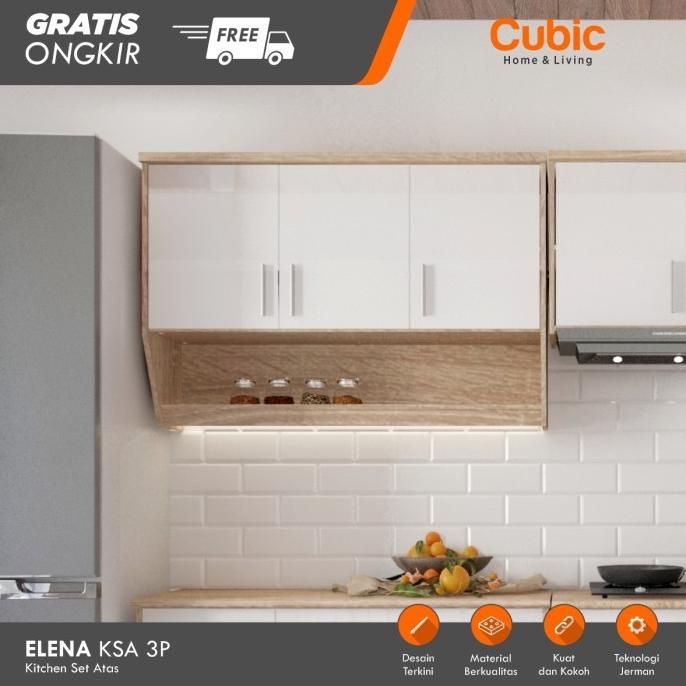 Jual Cubic Kitchen Set 3 Pintu Minimalis Rak Atas Dapur Elena Ksa