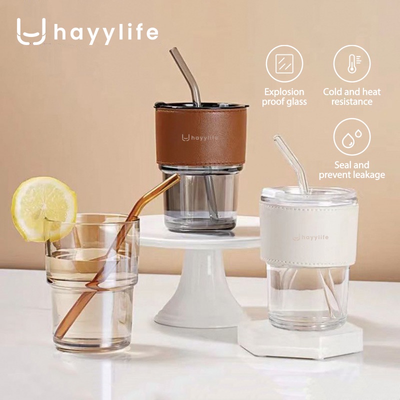 Jual Gelas Kopi Estetika Hayylife Dengan Sedotan Gelas Tumbler Kopi