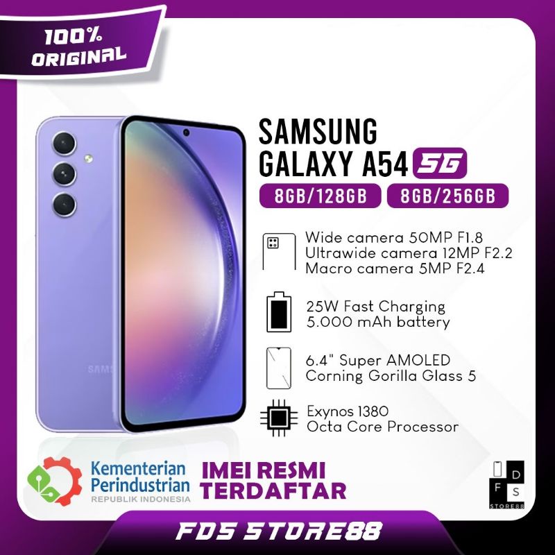 Jual Samsung Galaxy A54 5G 8 128 GB 8 256 GB Garansi Resmi SEIN