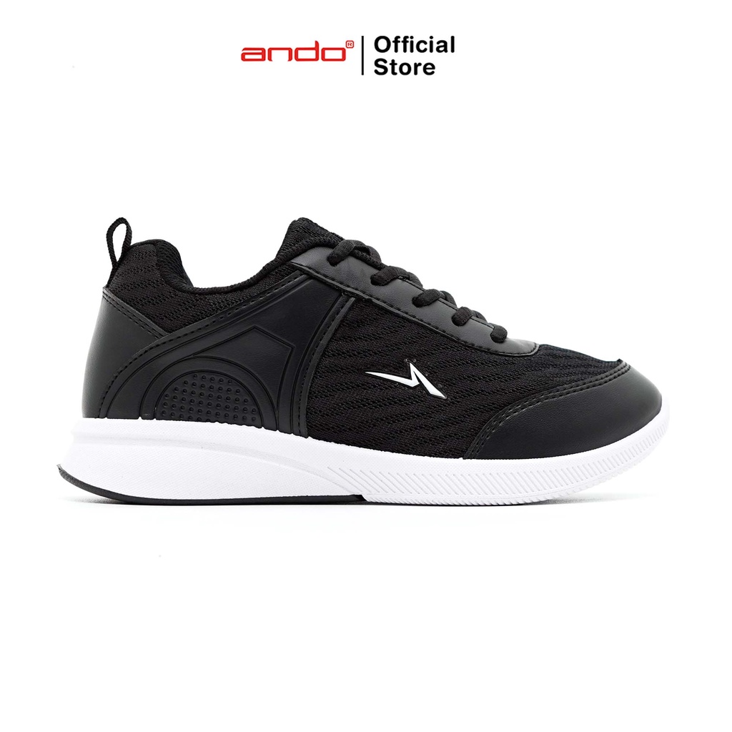 Jual Ando Official Sepatu Sneakers Adrina Remaja Hitam Putih Shopee