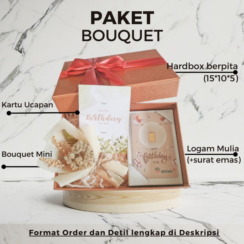 Jual Paket Hampers Gr Gr Emas Lm Antam Mini Bouquet Bunga