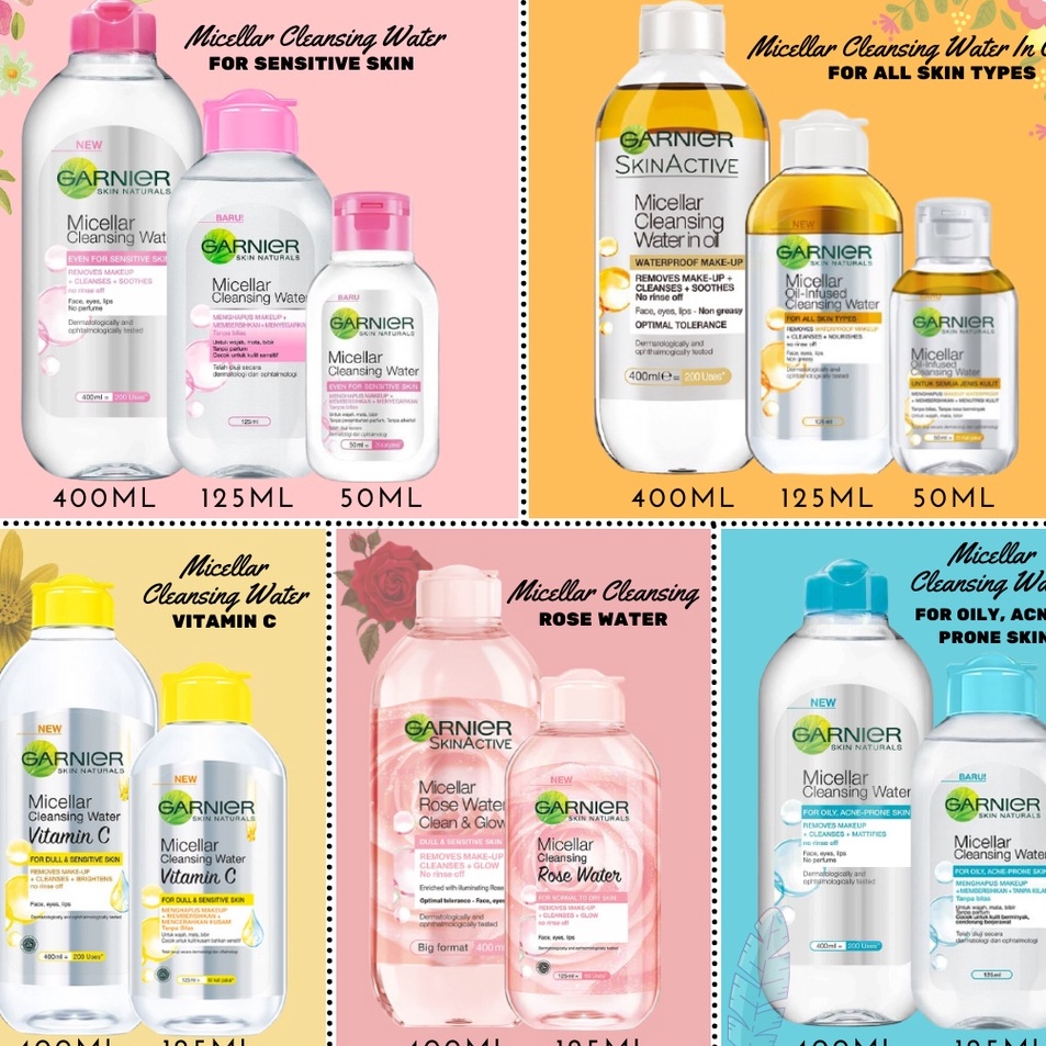 Jual KODE PRODUK Y97KM4291 GARNIER MICELLAR WATER PINK BLUE BI PHASE