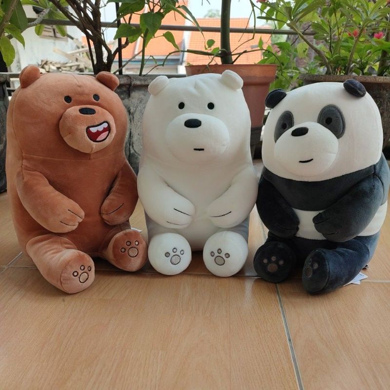 Jual Miniso We Bare Bears Lovely Sitting Plush Toy Boneka Wbb Duduk