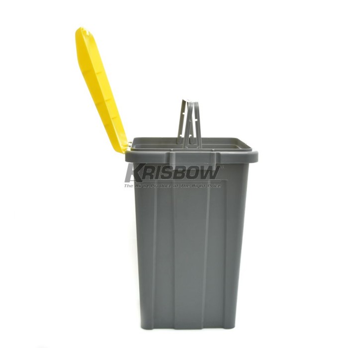 Jual Tempat Sampah Dust Bin Grey L Yellow Cover Krisbow Kw