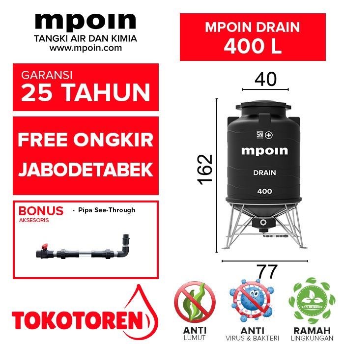 Jual TOREN AIR MPOIN DRAIN 400 GARANSI RESMI 25THN ANTI LUMUT ANTI