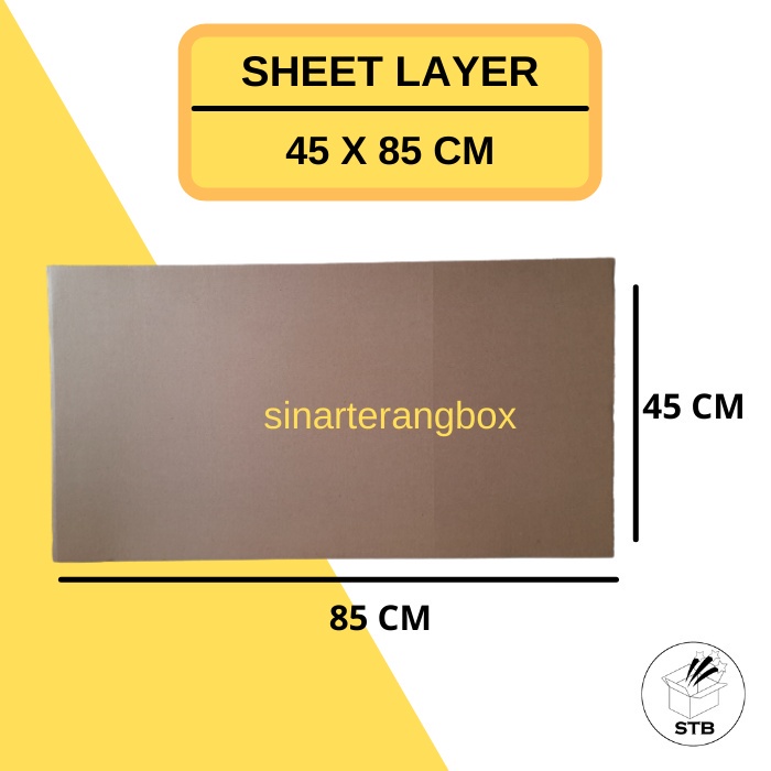 Jual 45 X 85 CM KARDUS LEMBARAN SINGLE WALL CORRUGATED POLOS BARU